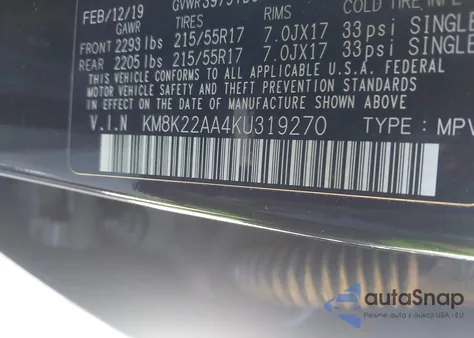 2019 Hyundai Kona Sel from USA, damaged, VIN KM8K22AA4KU319270